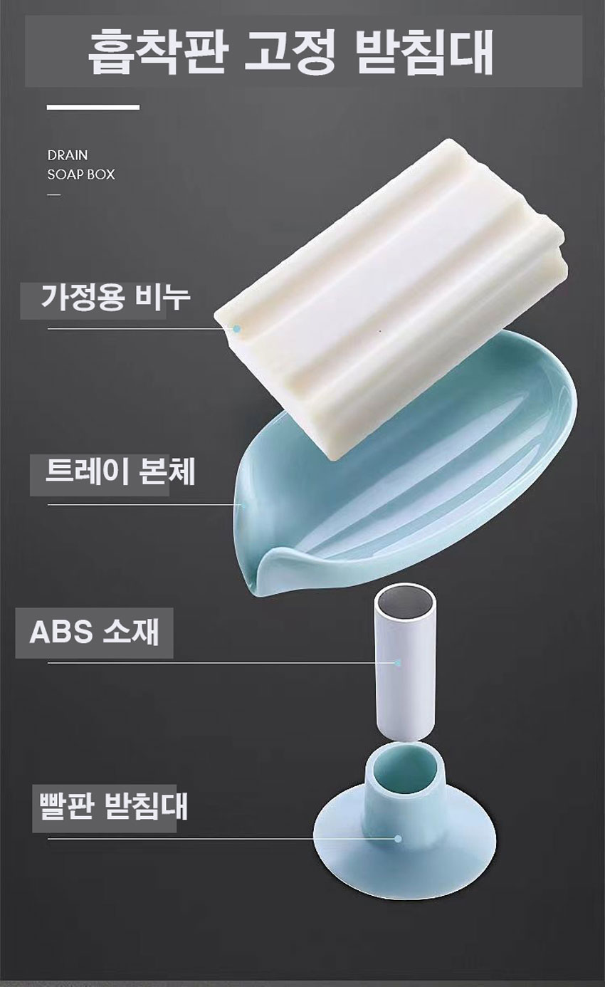 015 흡착식 물빠짐 다용도 욕실 세탁실 세면대 주방 비누 수세미 케이스